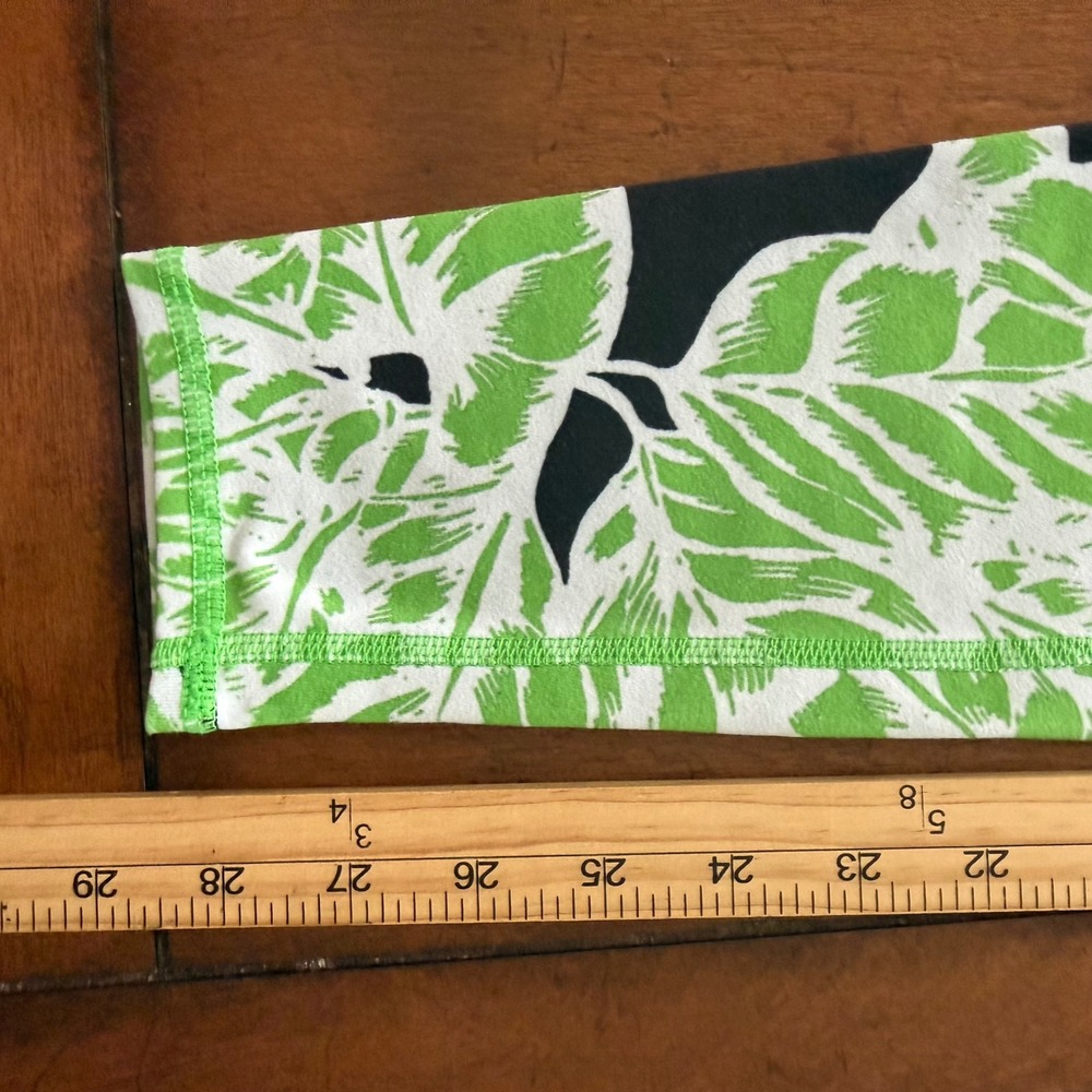 Alo Yoga High Waist Airbrush Leggings Green White Tropical Palm Leaf Print Sz S - Picture 7 of 7